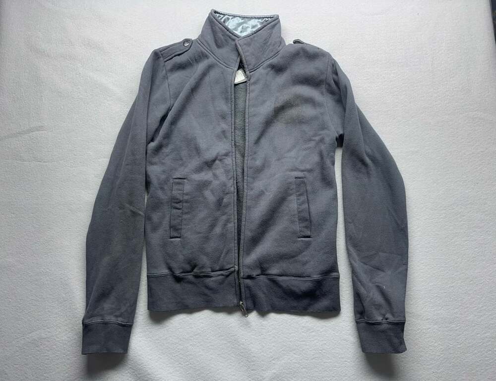 Obey Search and Destroy Charcoal Gray Zip Up Jacket